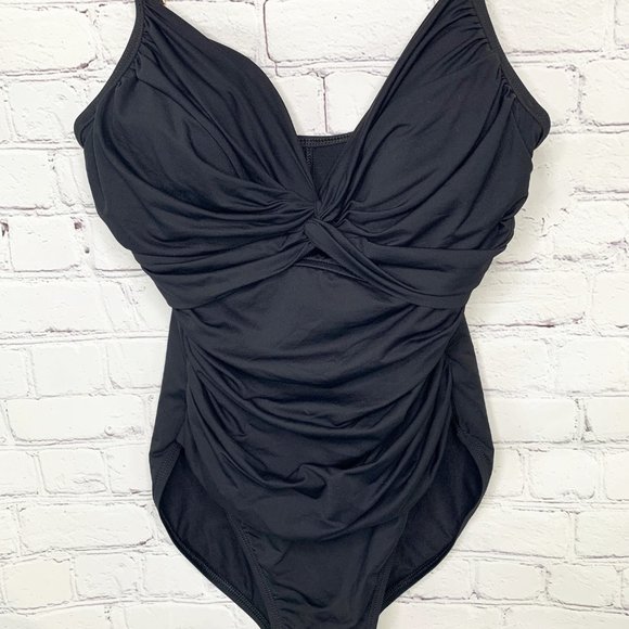 La Blanca Other - LA BLANCA BLACK RUCHED SWIM BATHING SUIT 1 PC 12!!